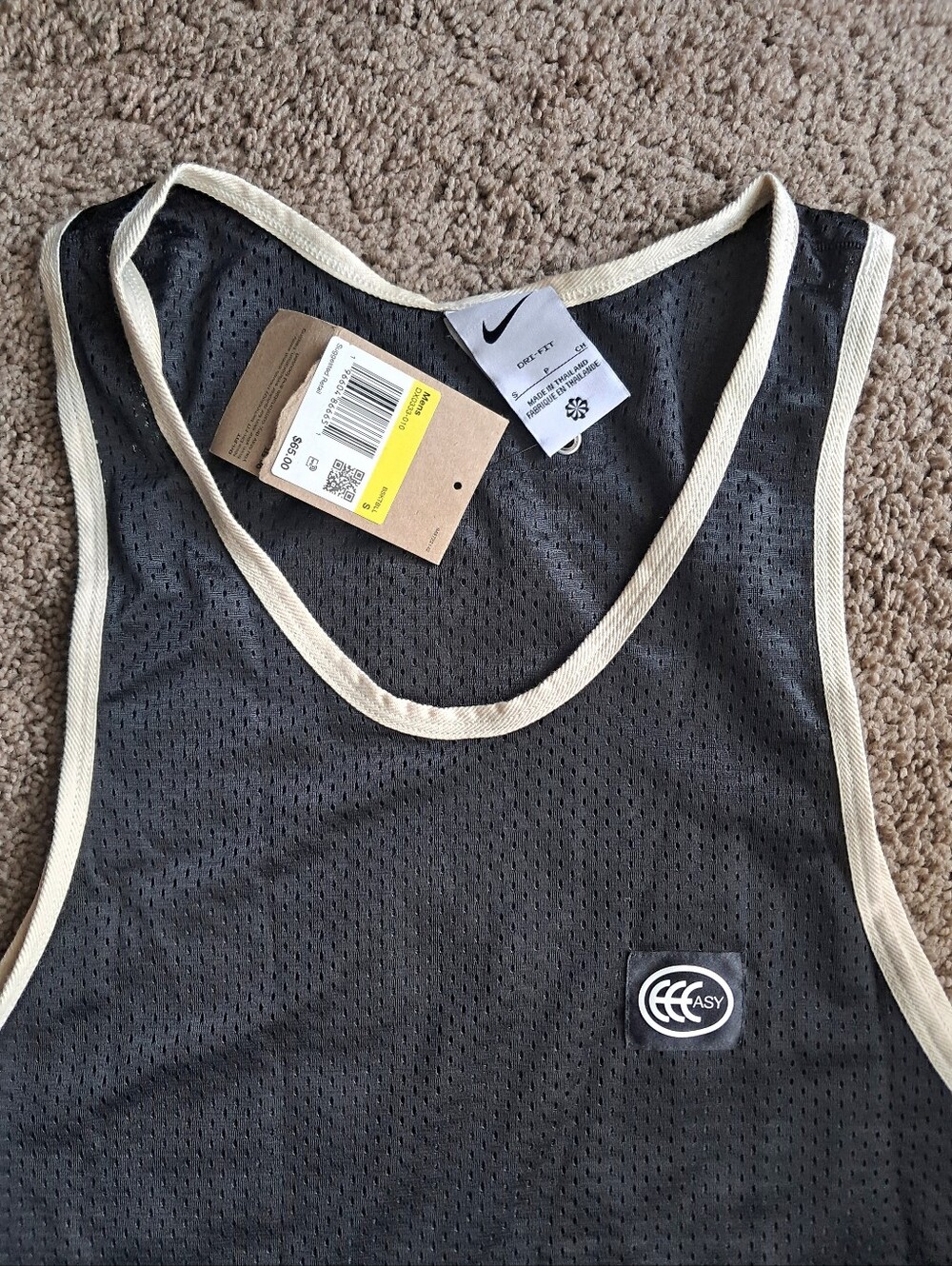 Nike Kevin Durant Kd Easy Black Cream Basketball Tank Jersey Size Small - Picture 3 of 6